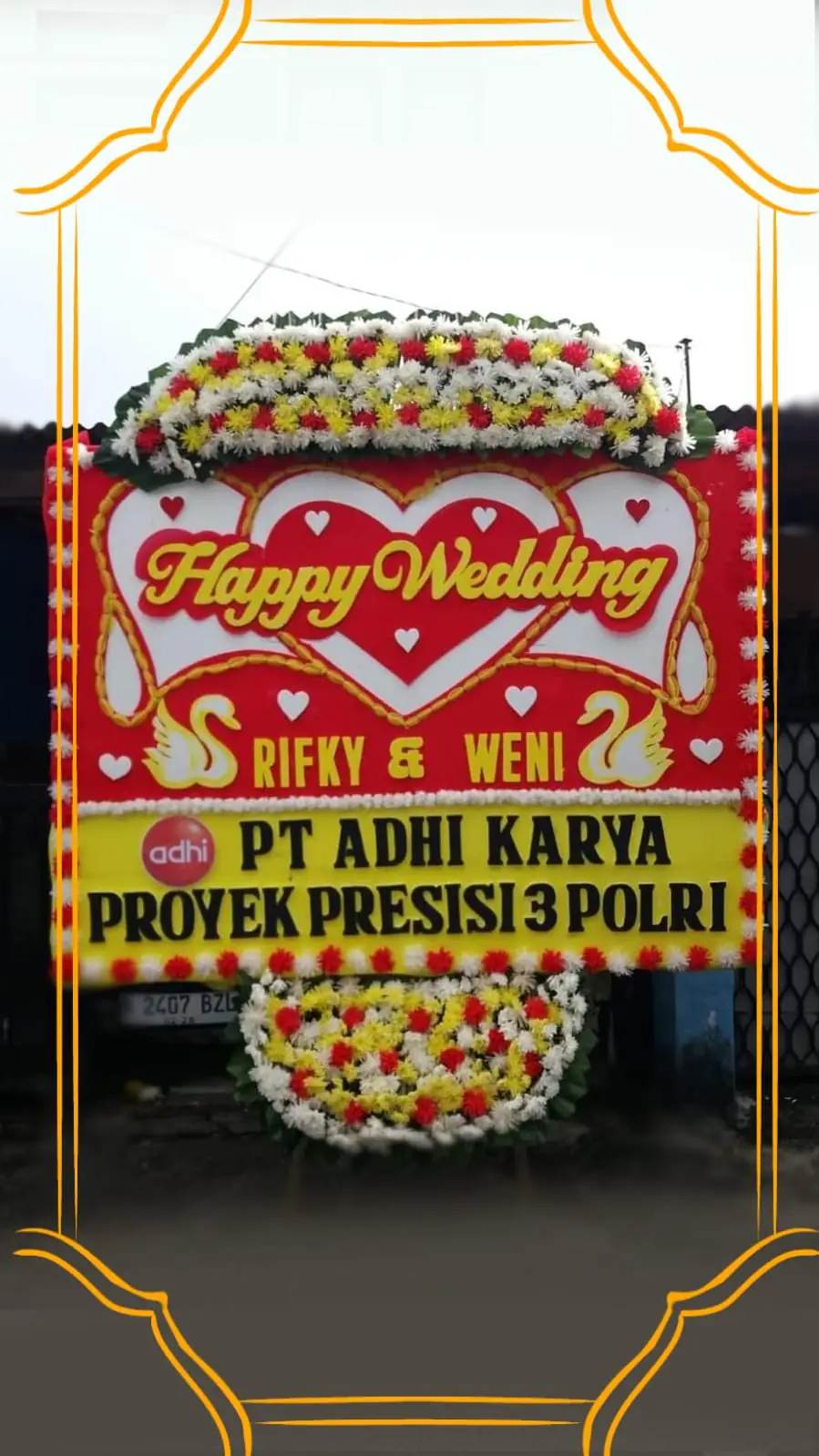 Bunga Papan Happy Wedding