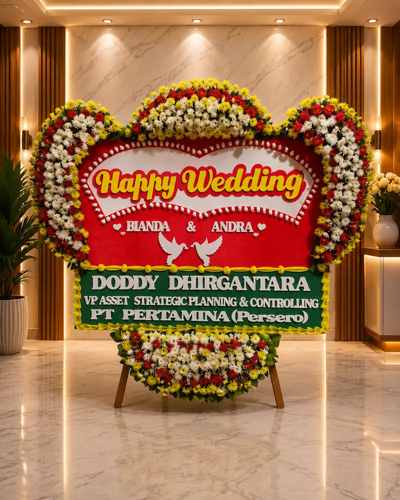 Toko Bunga Online Kebagusan Jakarta Selatan Bunga Papan happy Wedding