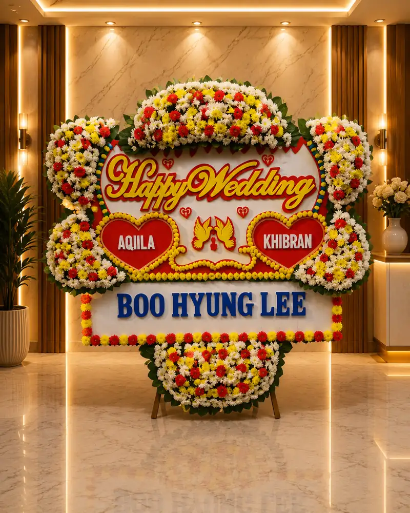 Toko Bunga Online Kebagusan Jakarta Selatan Bunga Papan happy Wedding